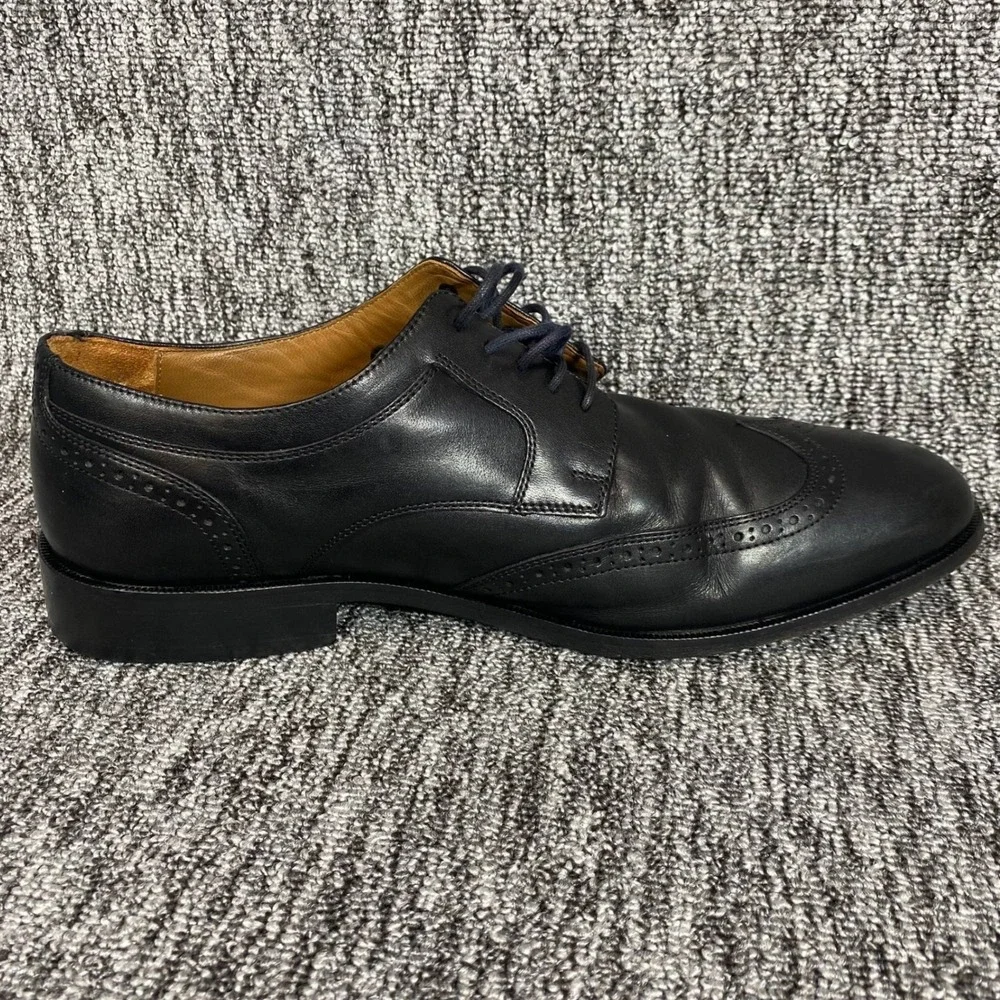 J Murphy by Johnston Murphy Wingtip Oxford Mens 10.5 Black Leather Lace Up Shoes